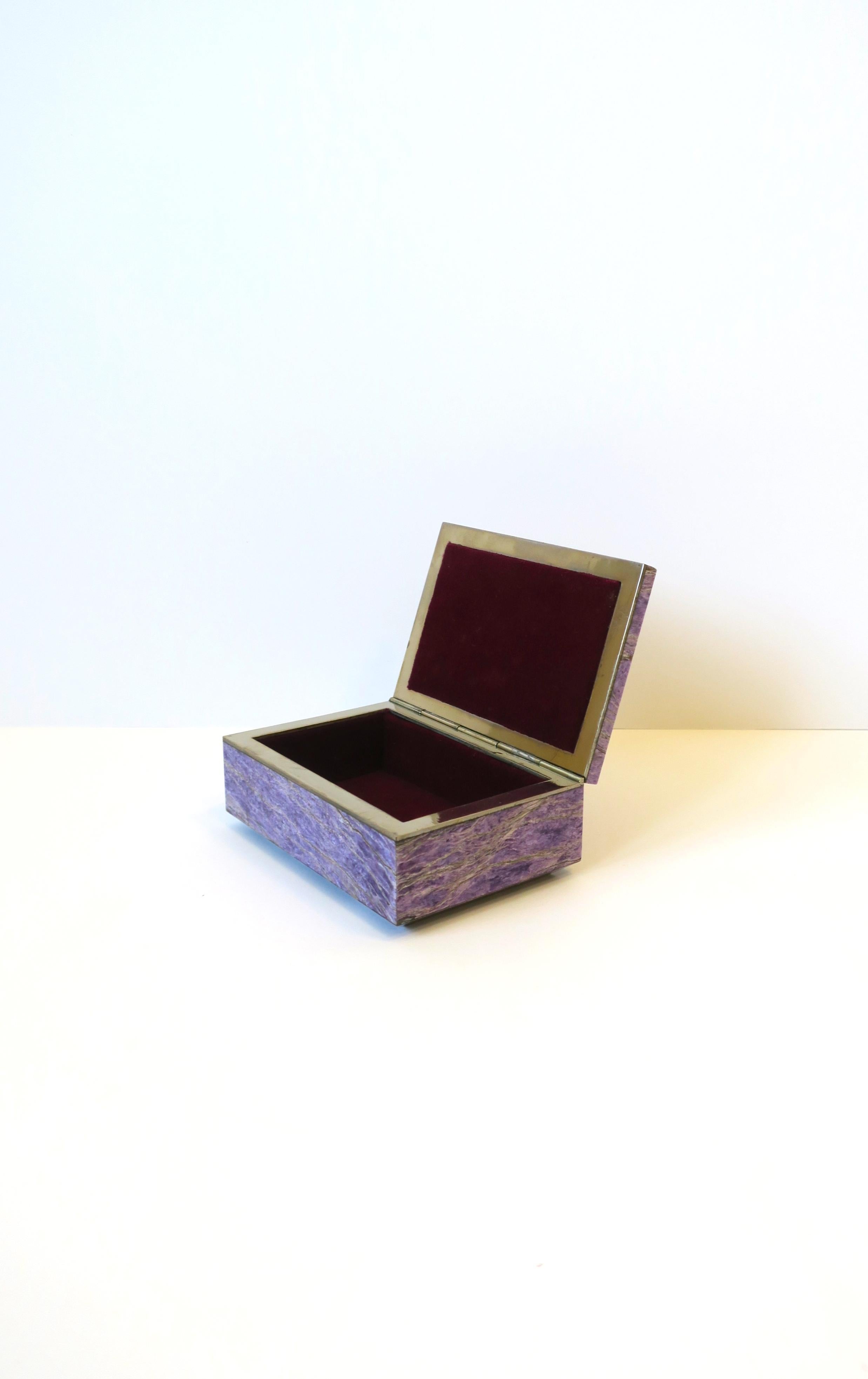 Purple Charoite Jewelry Box  In Good Condition For Sale In New York, NY