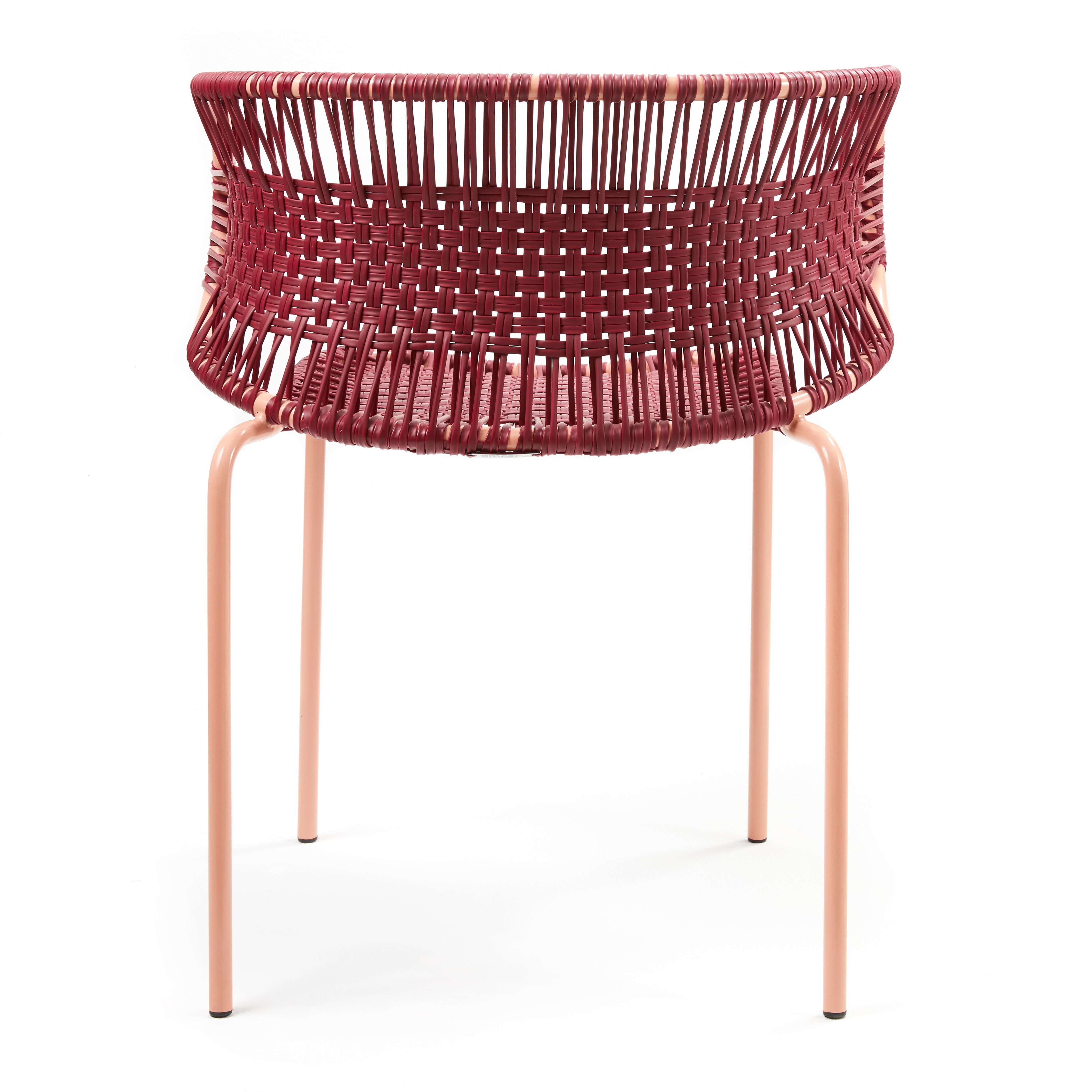 Modern Purple Cielo Stacking Chair with Armrest by Sebastian Herkner For Sale