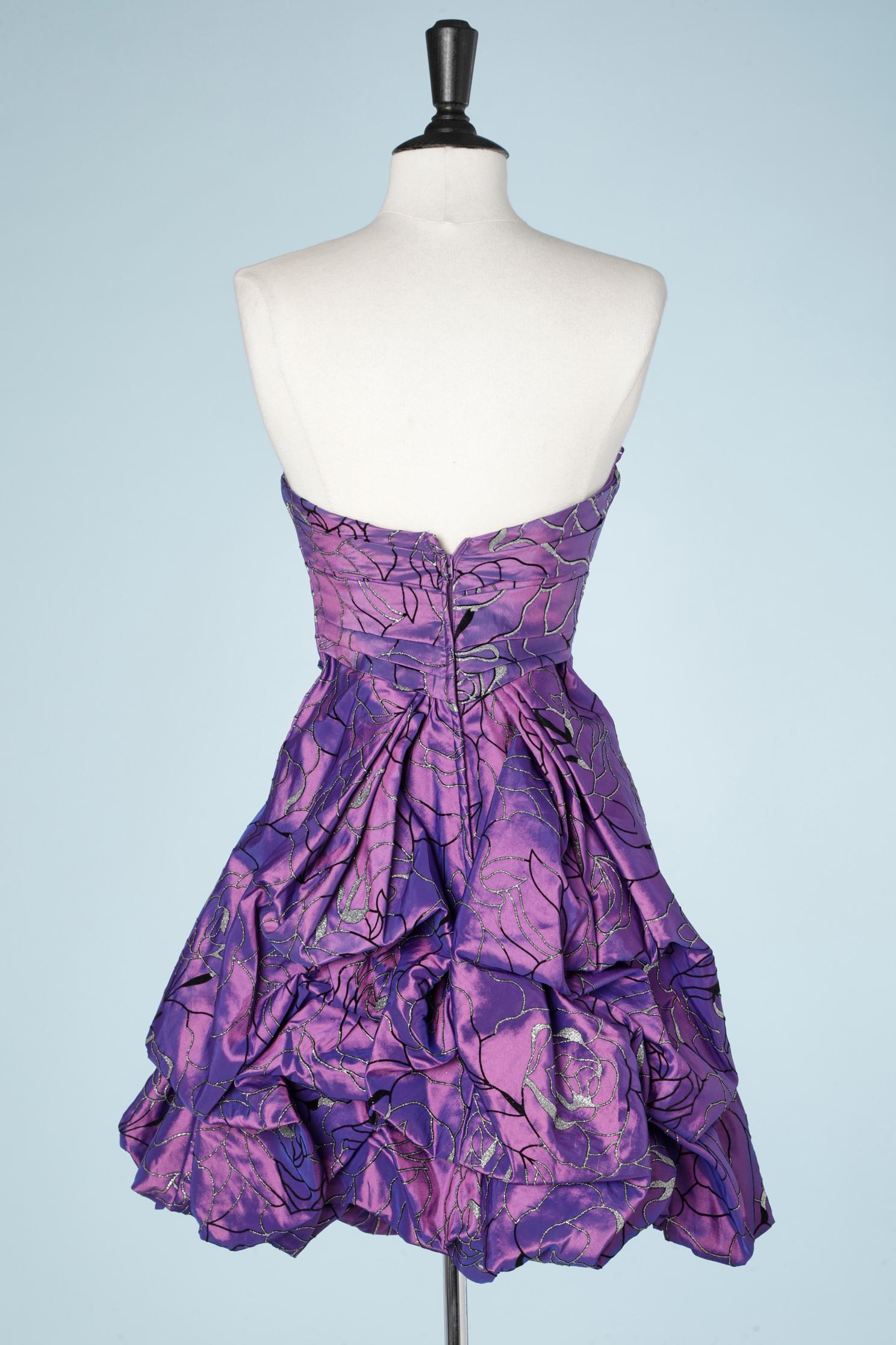 Purple cocktail bustier dress  For Sale 1