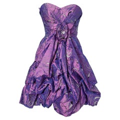Purple cocktail bustier dress