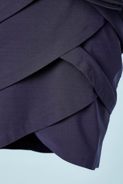 Purple cocktail bustier dress  with rhinestone brooch Jiki Monte Carlo