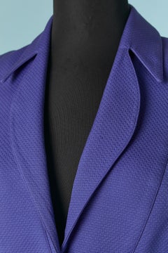 Purple cotton skirt-suit with metallic snap closure middle front Thierry Mugler