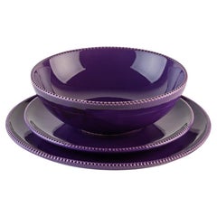Platos almenados morados: Sopa, soporte, plato auxiliar para 4 Hecho a mano en Italia 2024