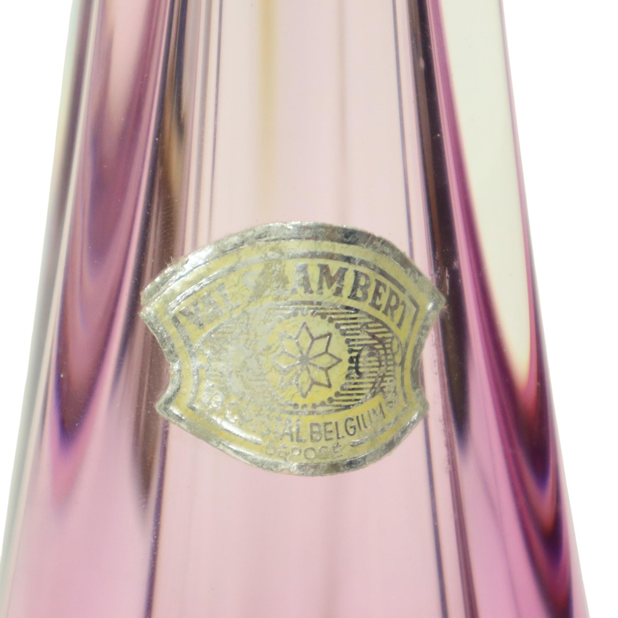 Lámpara de mesa de cristal violeta Val Saint Lambert Años 60 en venta 5