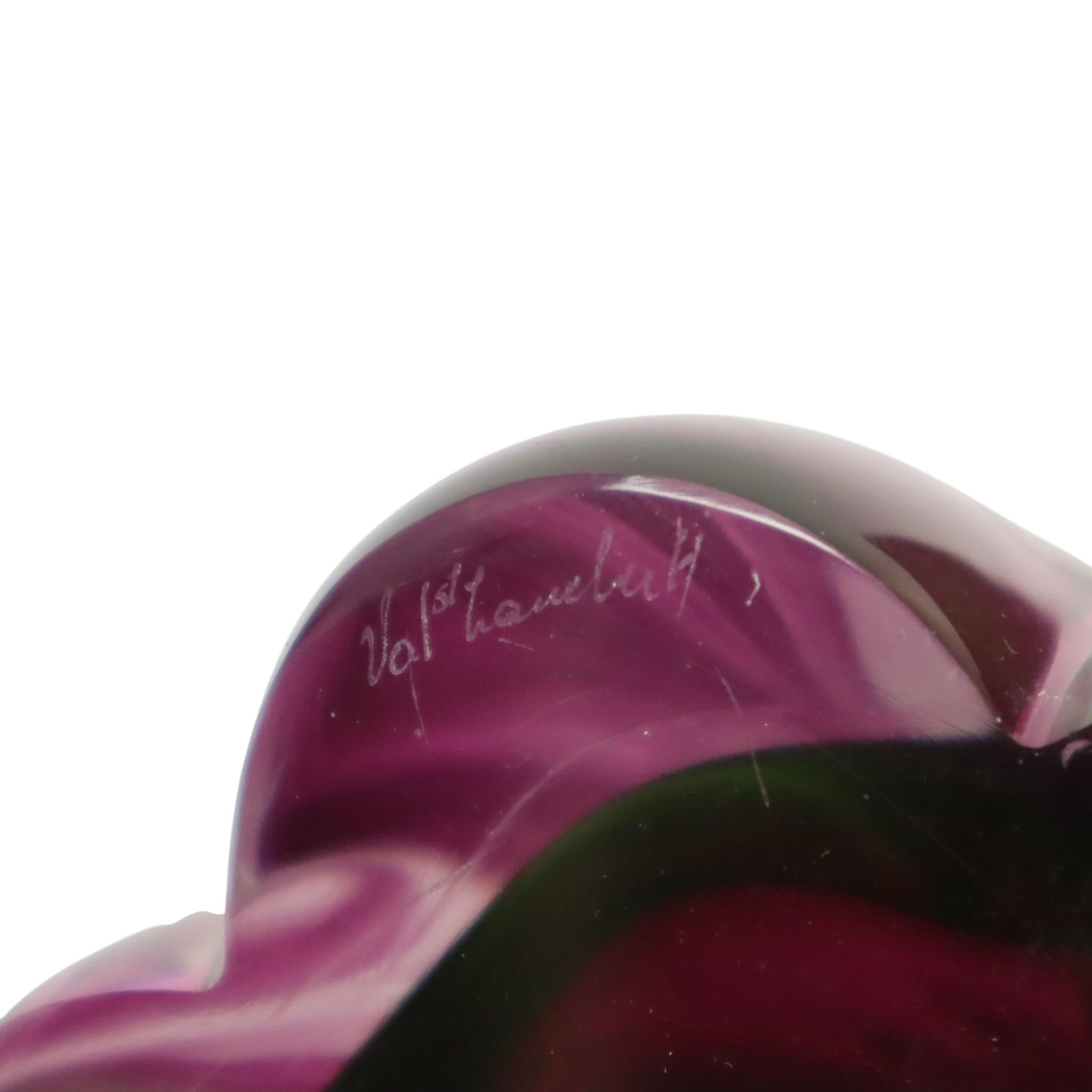 Lámpara de mesa de cristal violeta Val Saint Lambert Años 60 en venta 8