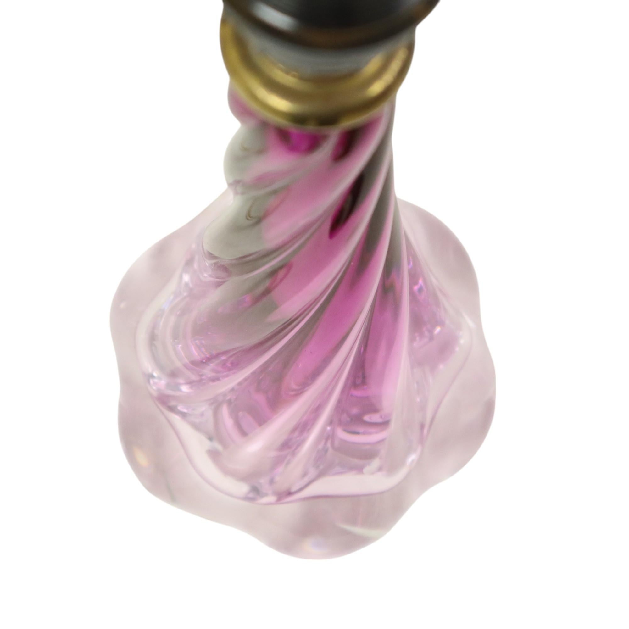 Lampe à poser en cristal violet Val Saint Lambert Swirl Sixties en vente 7