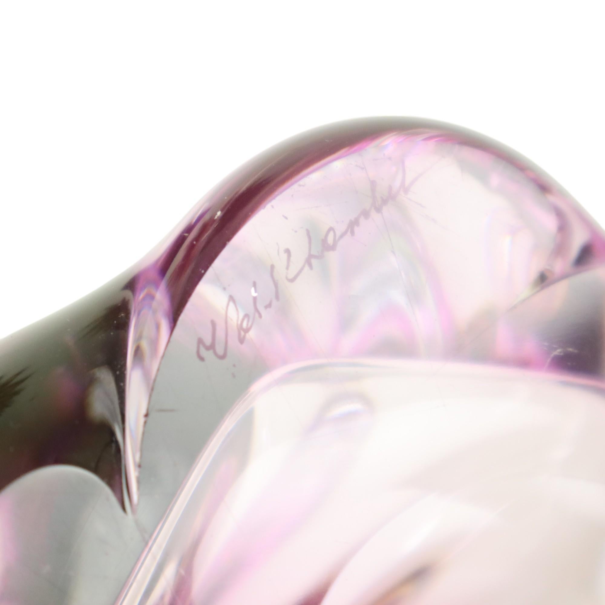 Lampe à poser en cristal violet Val Saint Lambert Swirl Sixties en vente 8