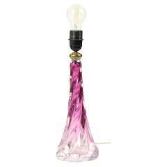 Purple Crystal Table Lamp Val Saint Lambert Swirl Sixties