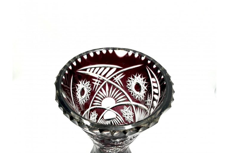 Purple Crystal Vase, Poland, 1960s For Sale at 1stDibs