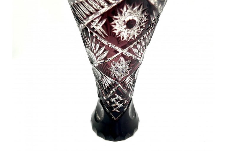 Purple Crystal Vase, Poland, 1960s For Sale at 1stDibs