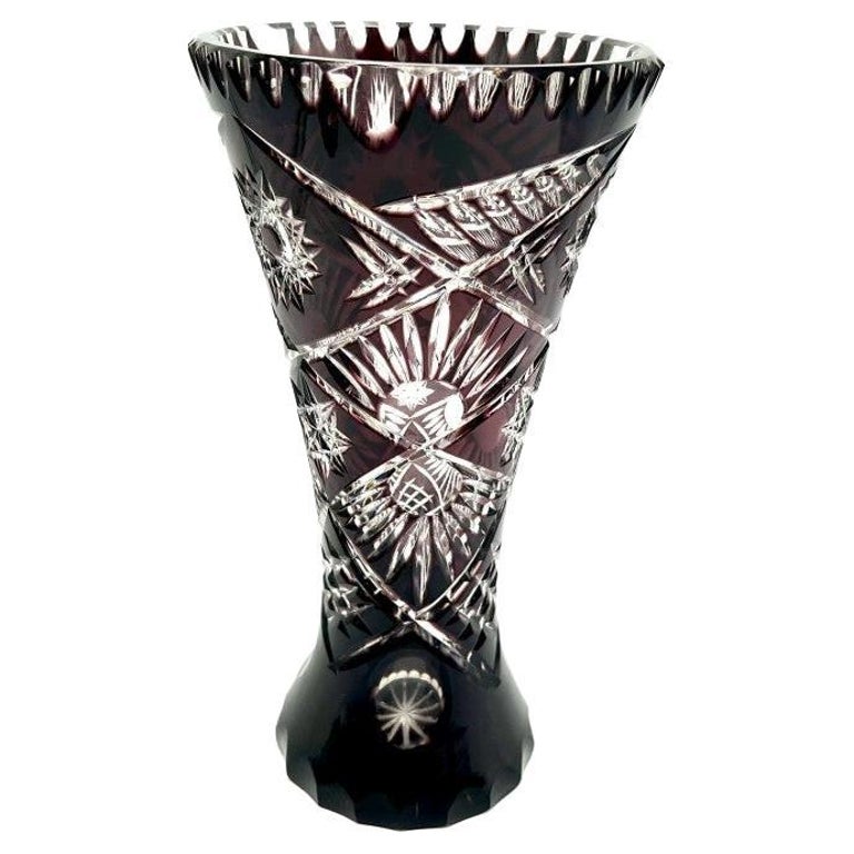 Purple Crystal Vase, Poland, 1960s For Sale at 1stDibs