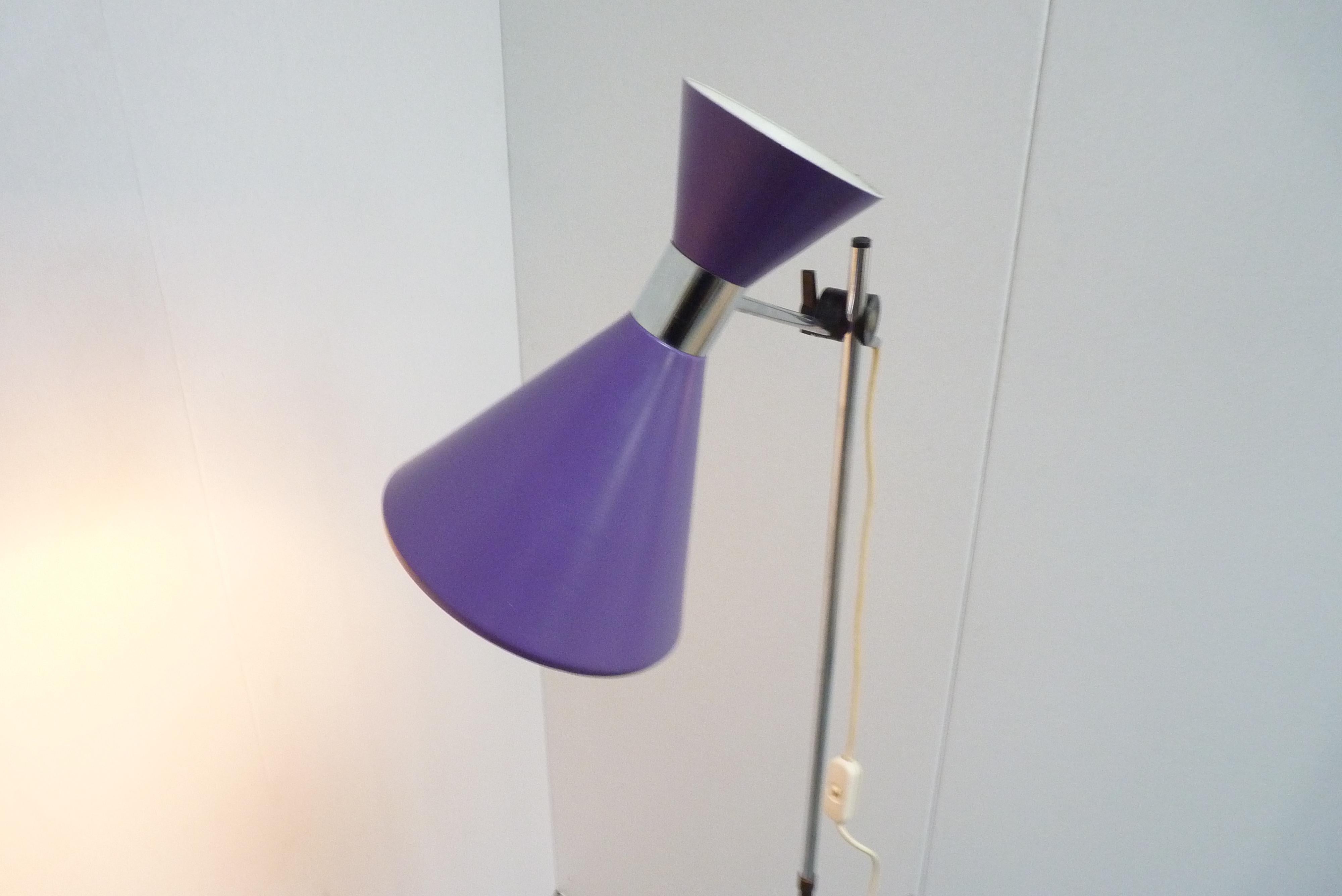 purple standing lamp