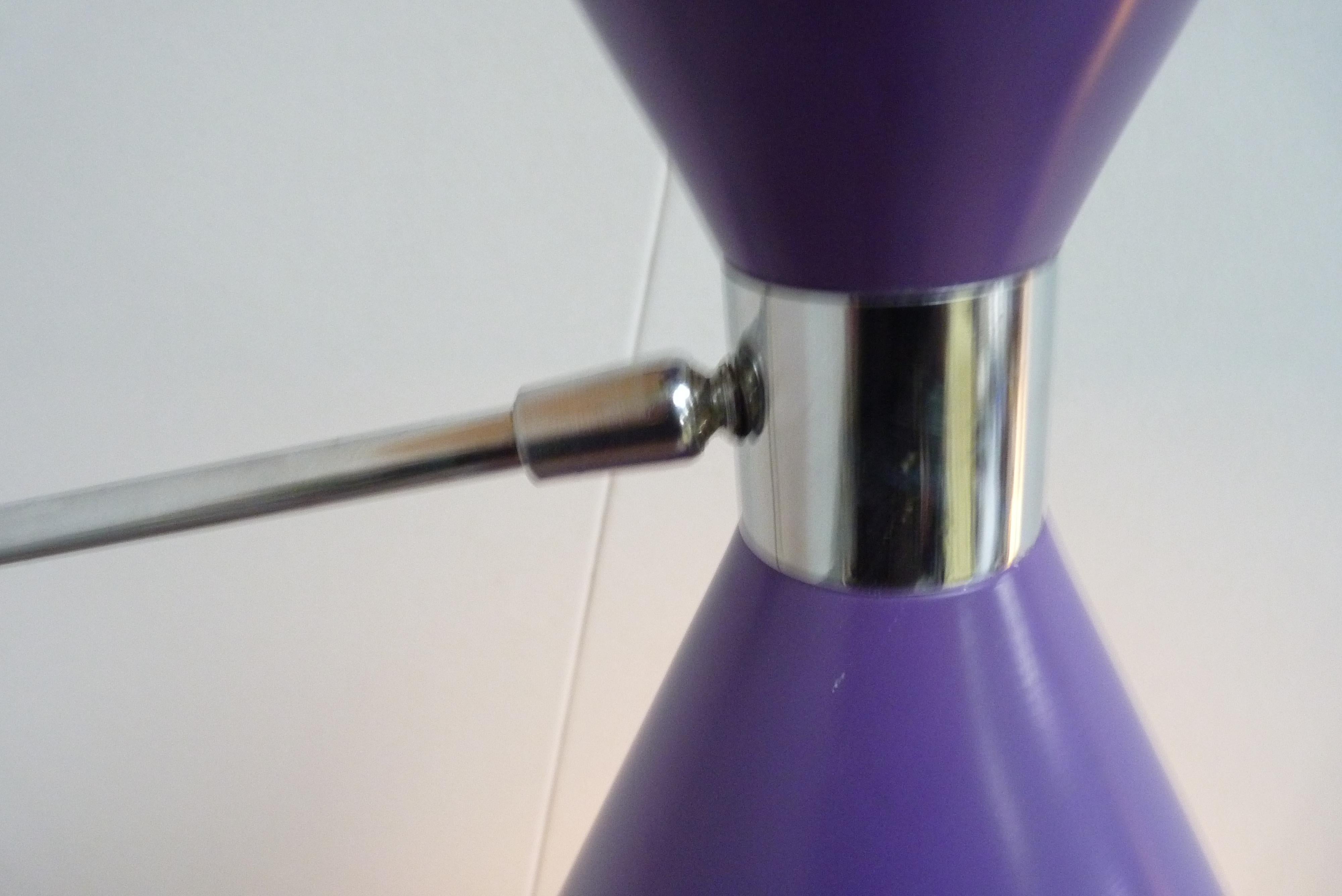 Mid-Century Modern Purple Diabolo Floor Lamp, 1960s For Sale