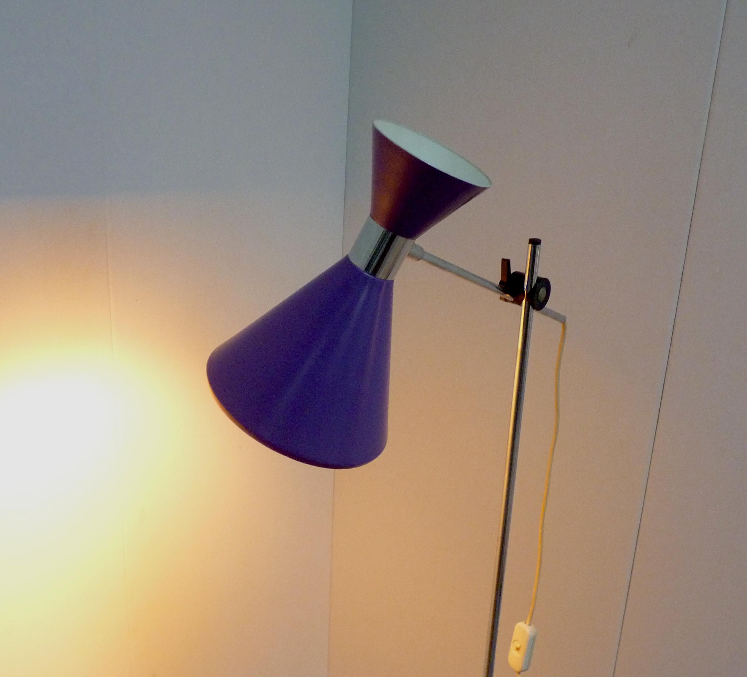 European Purple Diabolo Floor Lamp, 1960s For Sale