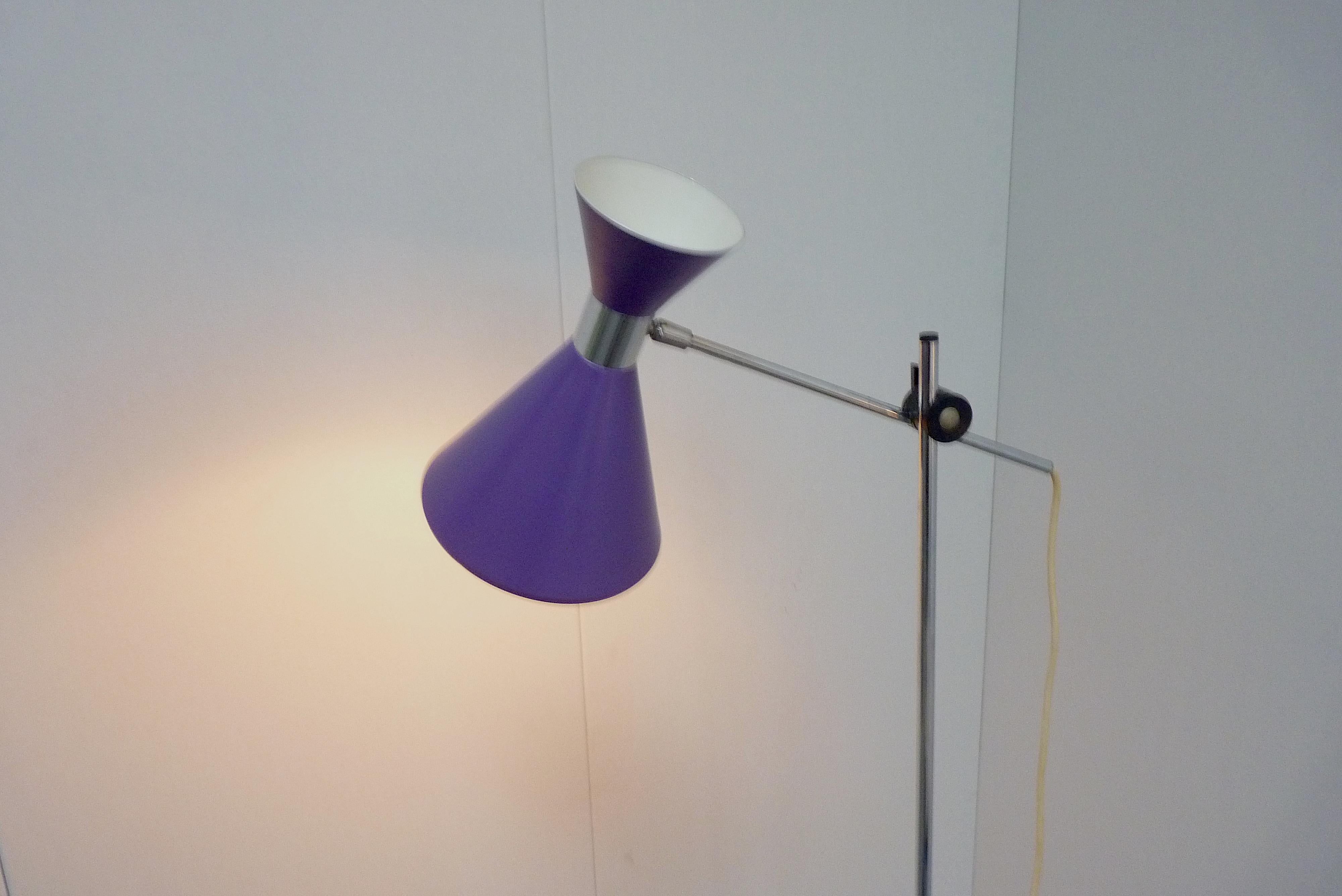 Mid-20th Century Purple Diabolo Floor Lamp, 1960s For Sale