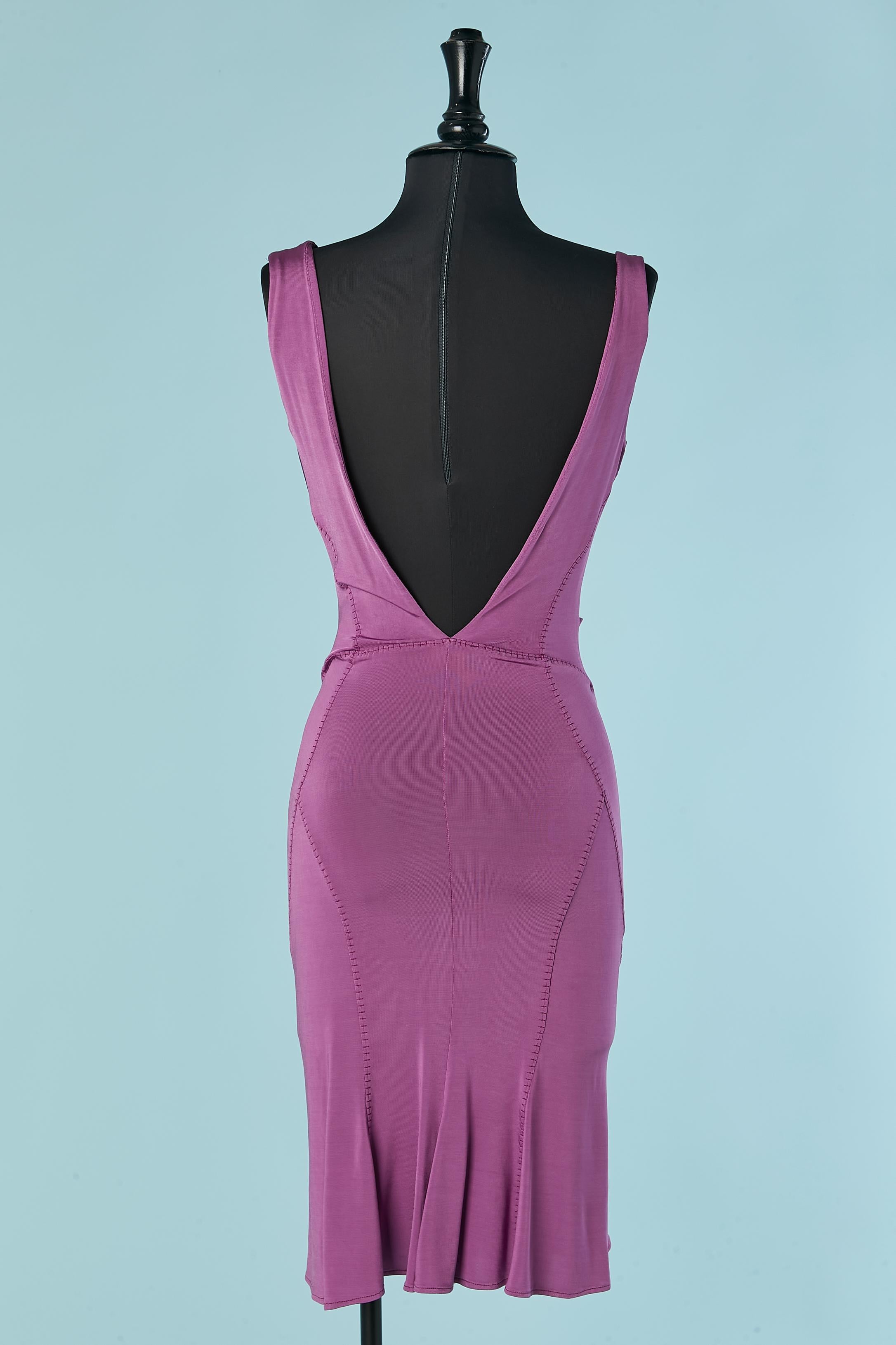 Purple draped and wrapped sleeveless cocktail dress Just Cavalli For Sale 1