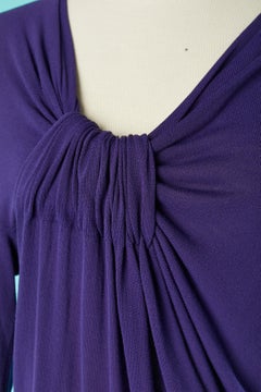Purple draped rayon asymmetrical sweater Jean-Paul Gaultier Maille Femme