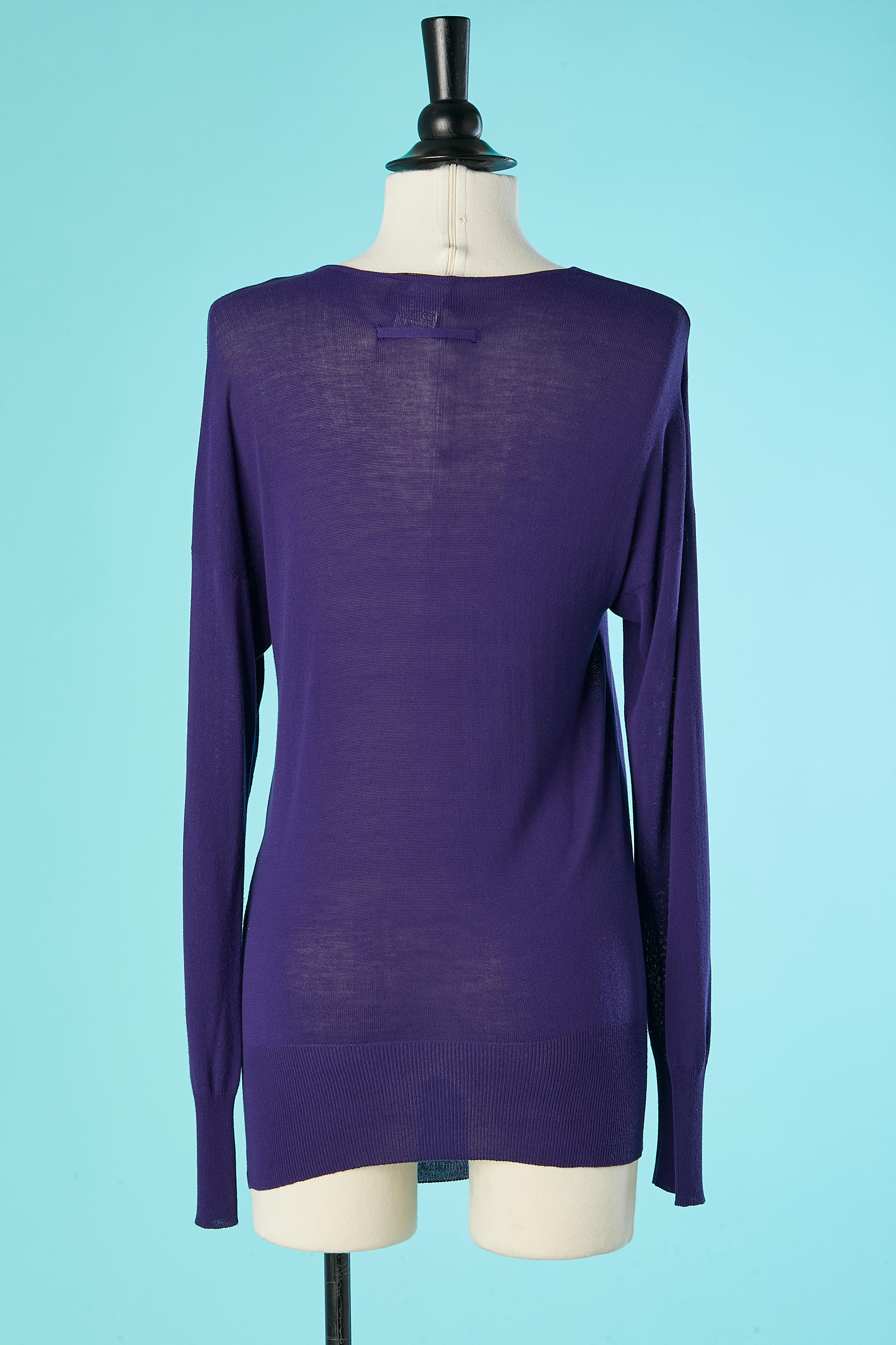 Women's Purple draped rayon asymmetrical sweater Jean-Paul Gaultier Maille Femme  For Sale