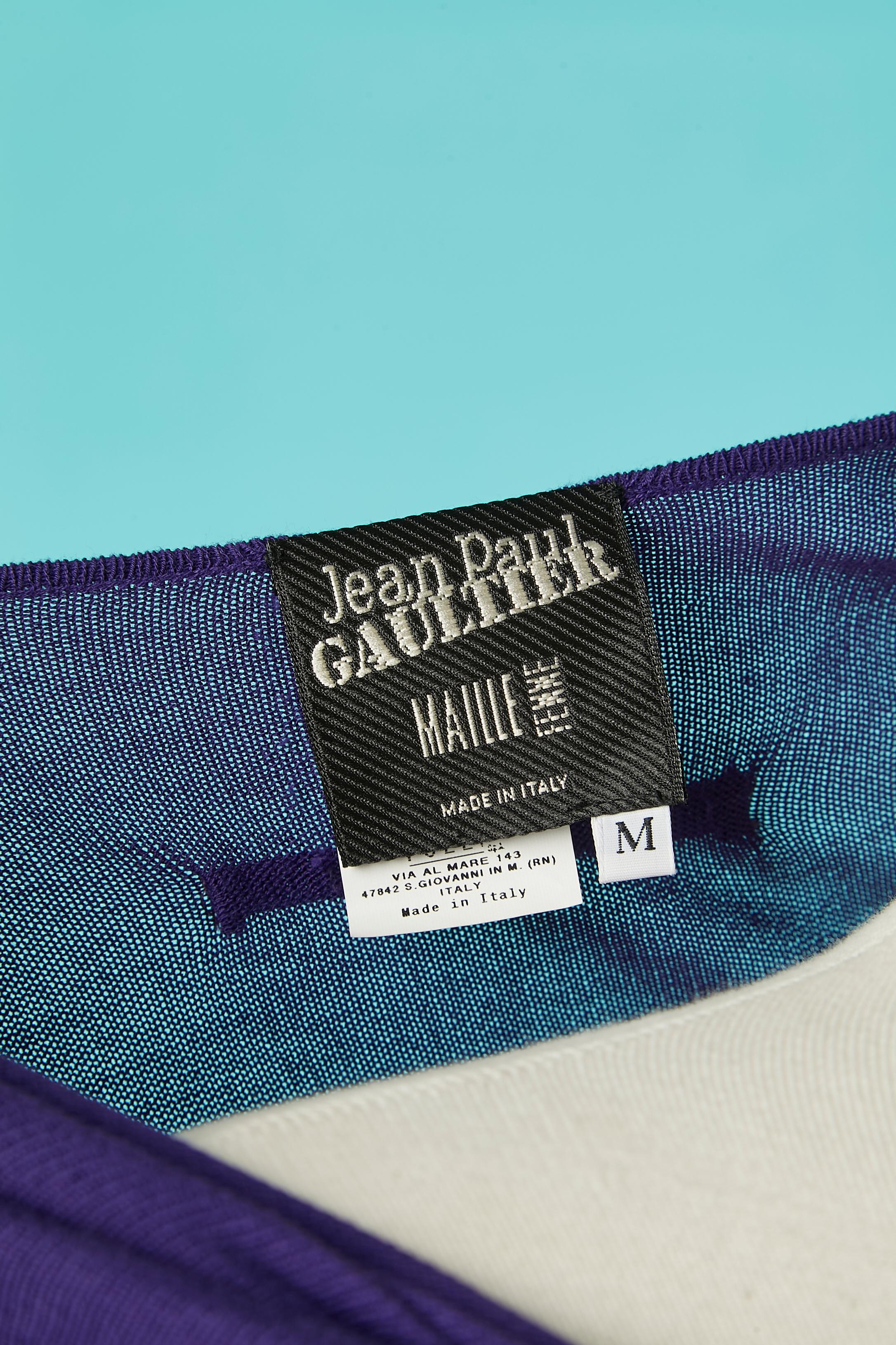 Pull asymétrique violet drapé Jean-Paul Gaultier Maille Femme Pour femmes en vente