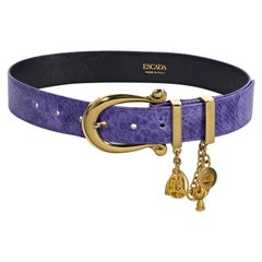 Purple Escada Charm Embossed Belt