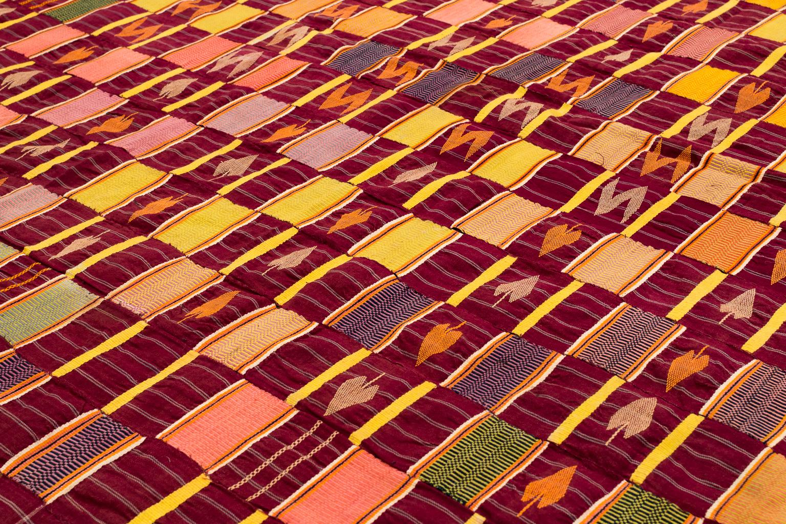 Purple Ewe Kente Cloth African Textile, Midcentury In Good Condition In New York, NY
