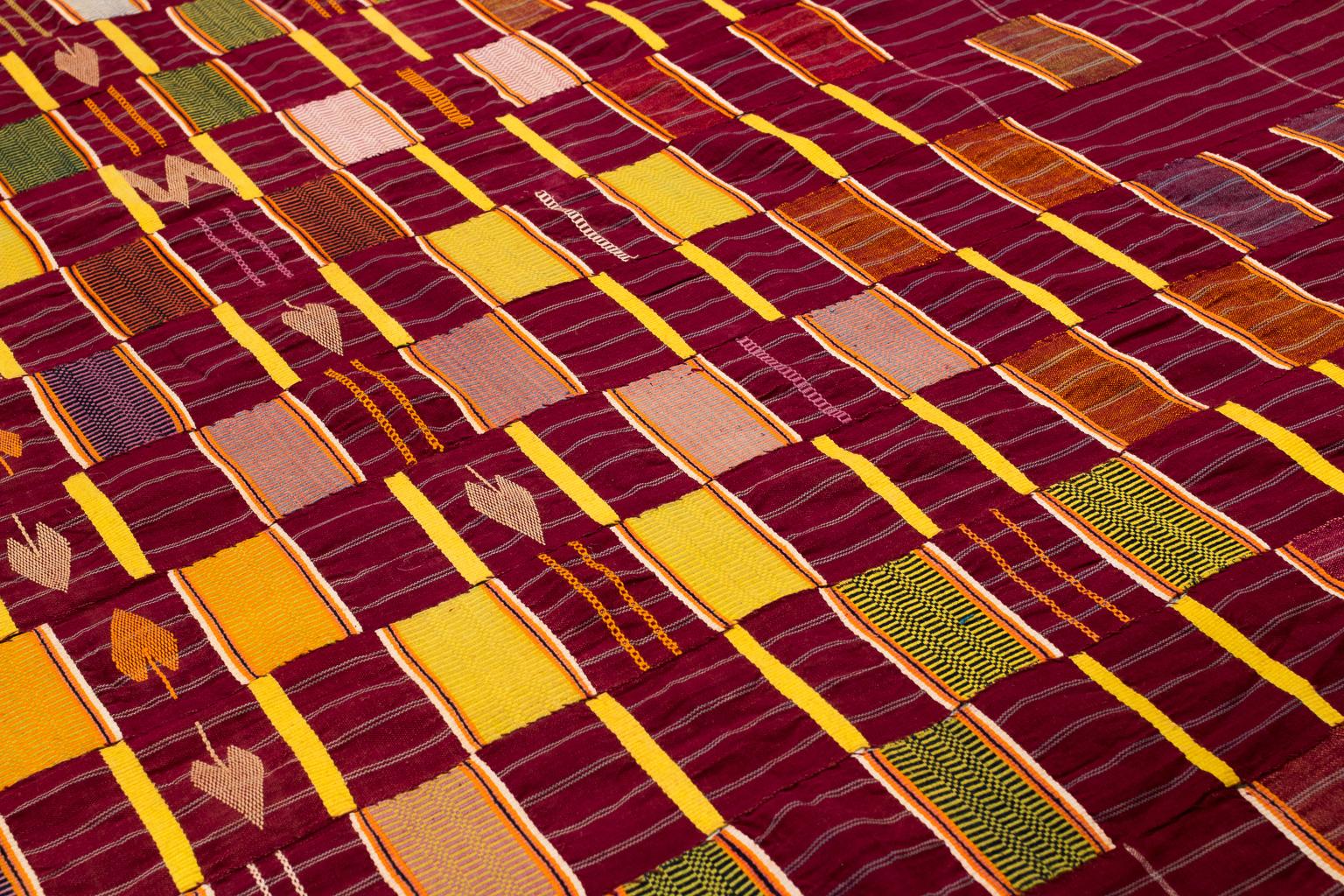 20th Century Purple Ewe Kente Cloth African Textile, Midcentury