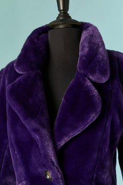 Chaqueta de pelo sintético morado de un solo botonero de YVES SAINT LAURENT VARIATION