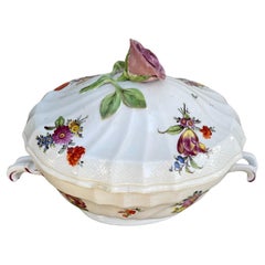 Antique Purple Floral Tureen 