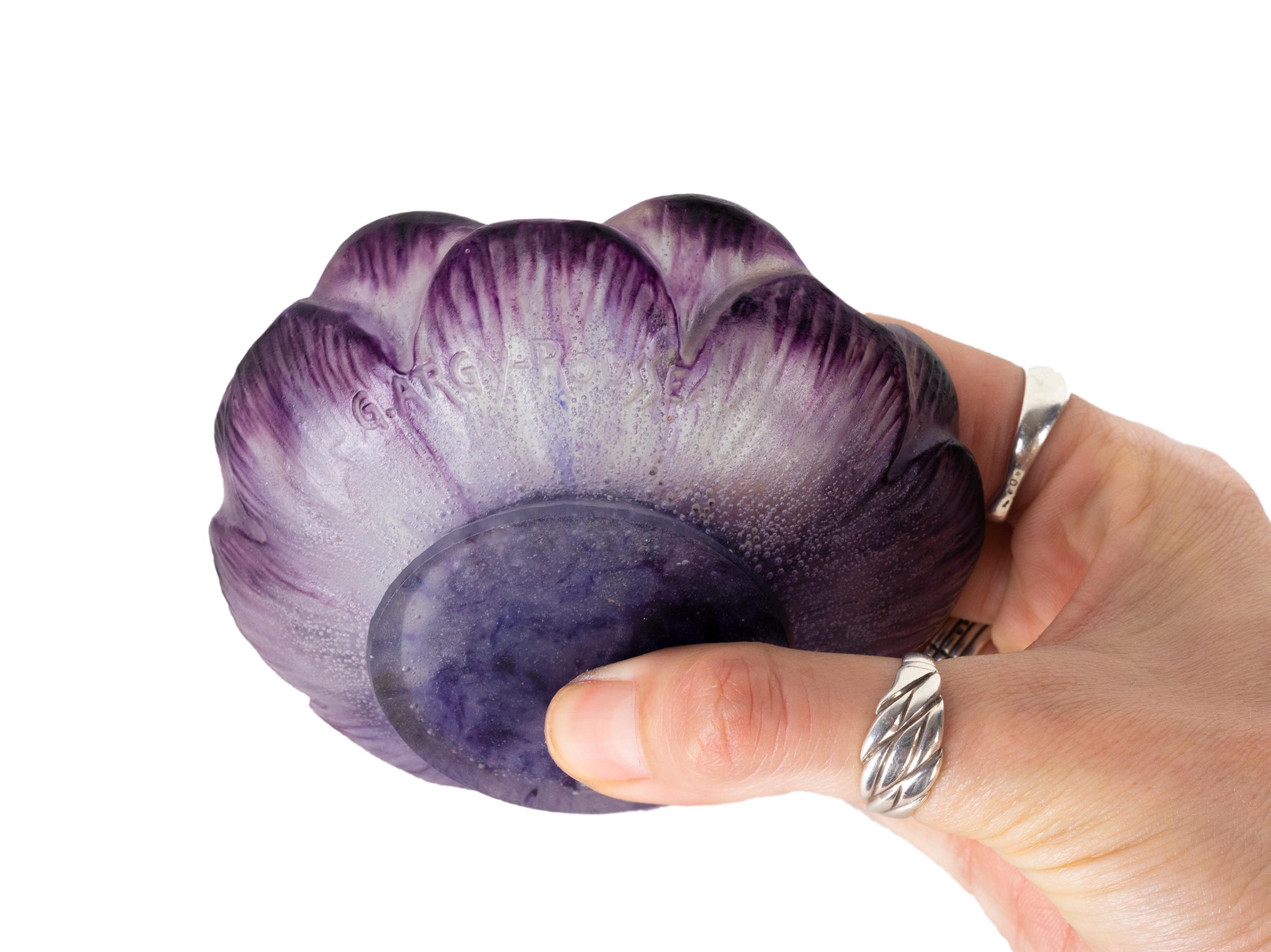 20th Century Purple Flower Glass Bowl by Gabriel Argy Rousseau, 1924 For Sale