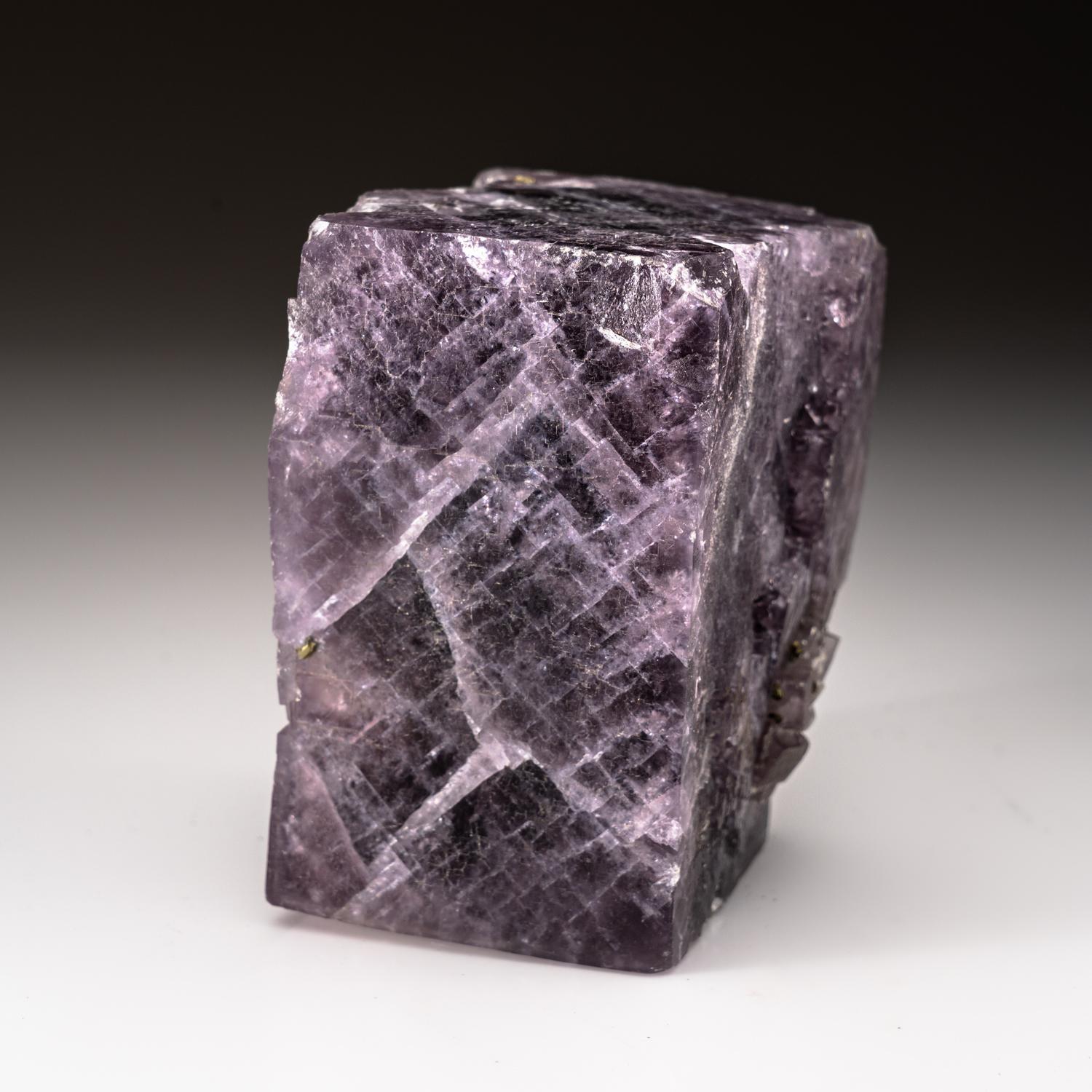 From Caravia-Berbes District, Asturias, Spain

Huge 4 inch single crystal of purple fluorite with rich translucent grape color and well define internal cubic zoning.

 

3 lbs, 3 x 2.5 x 4 inches