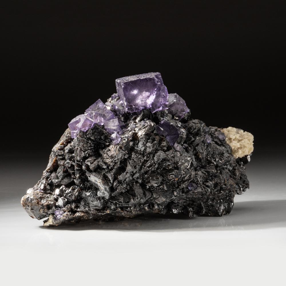 Autre Cristaux de fluorine pourpre sur sphalérite provenant de la mine Elmwoods, Carthage, Smith County en vente