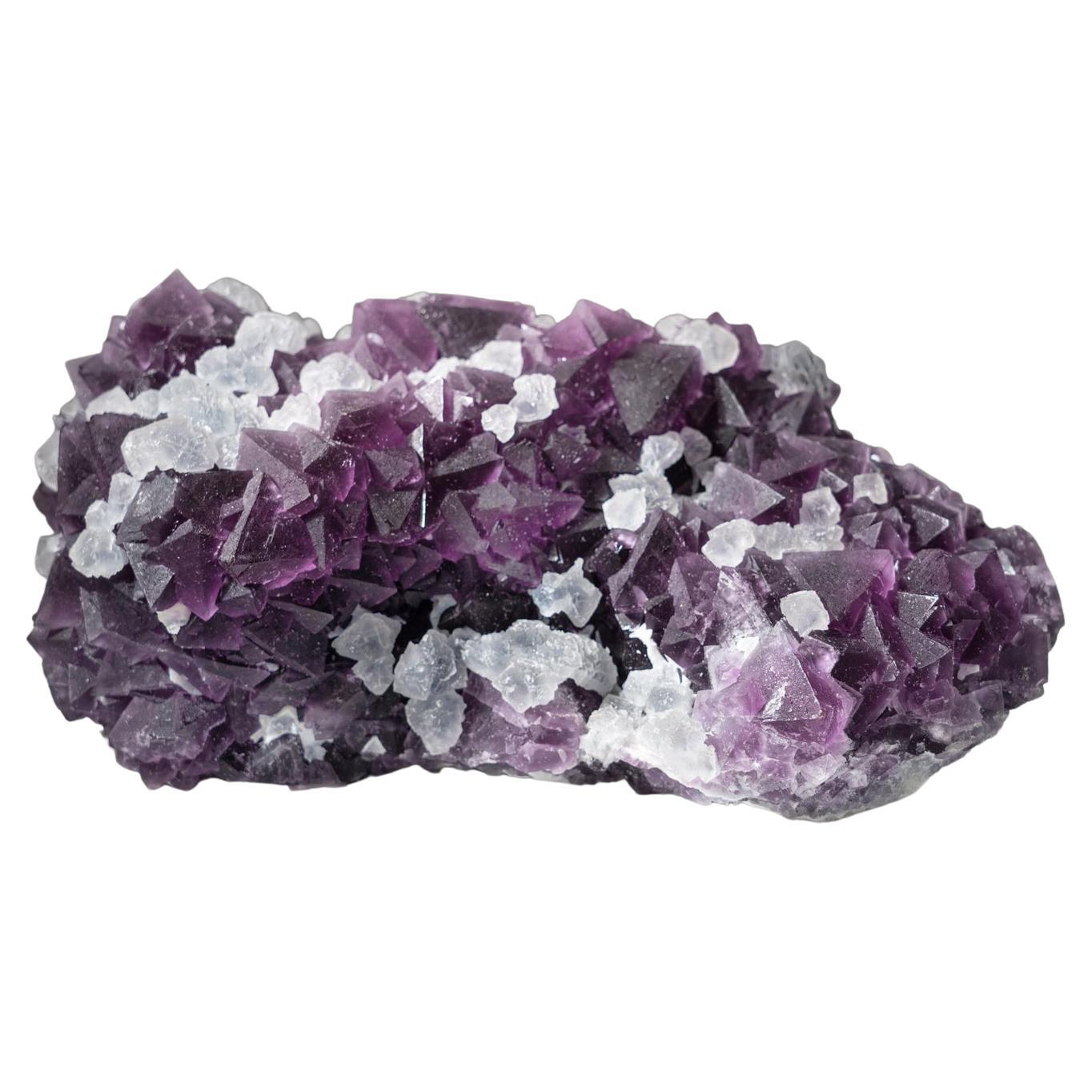 Purple Fluorite with Quartz From Jiangxi, China