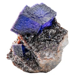 Purple Fluorite with Sphalerite From La Collada, Siero, Asturias, Spain