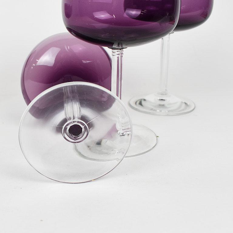 purple stemware