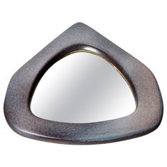 Purple Free Form Ceramic Wall Mirror by Fred Stocker 20th Mid Century Design