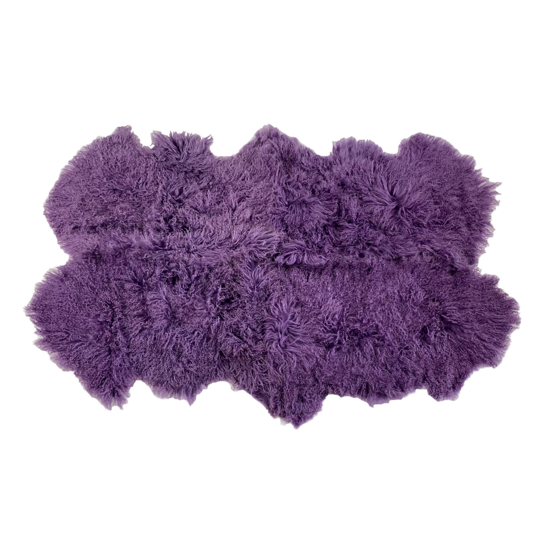 Tapis ou jeté de fourrure violet 100 x 170 cm