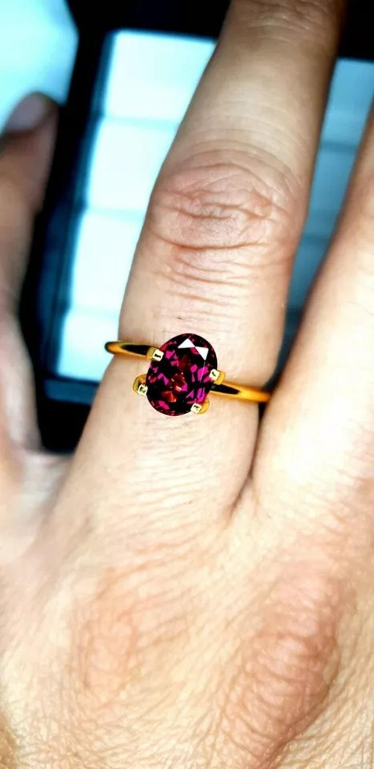 Oval Cut Purple Garnet 2.24Cts Mozambique Purple Garnet Oval Rare Grape Garnet. For Sale