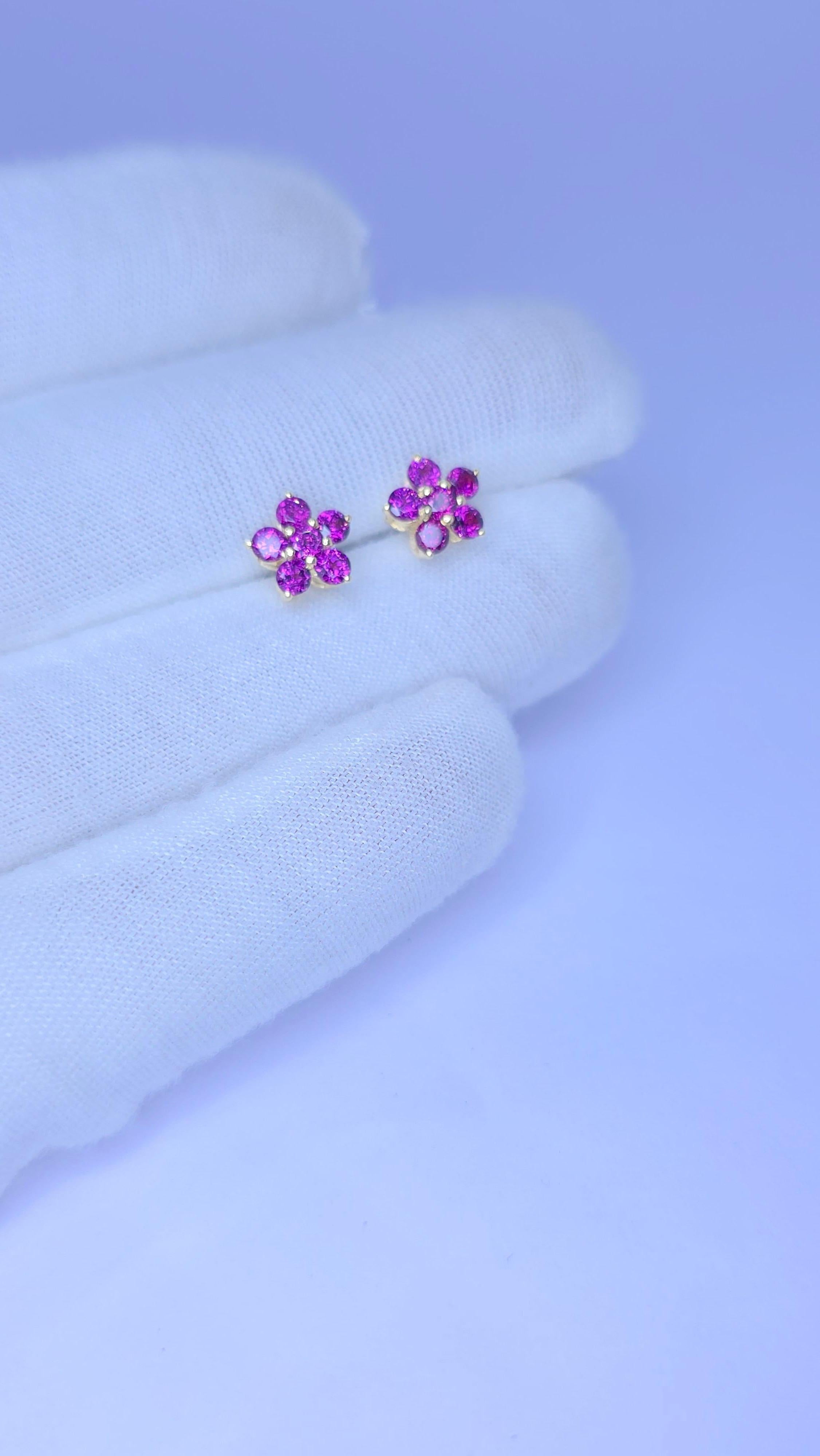 Granato viola  orecchini con granato rodolite in argento 925 in vendita 7