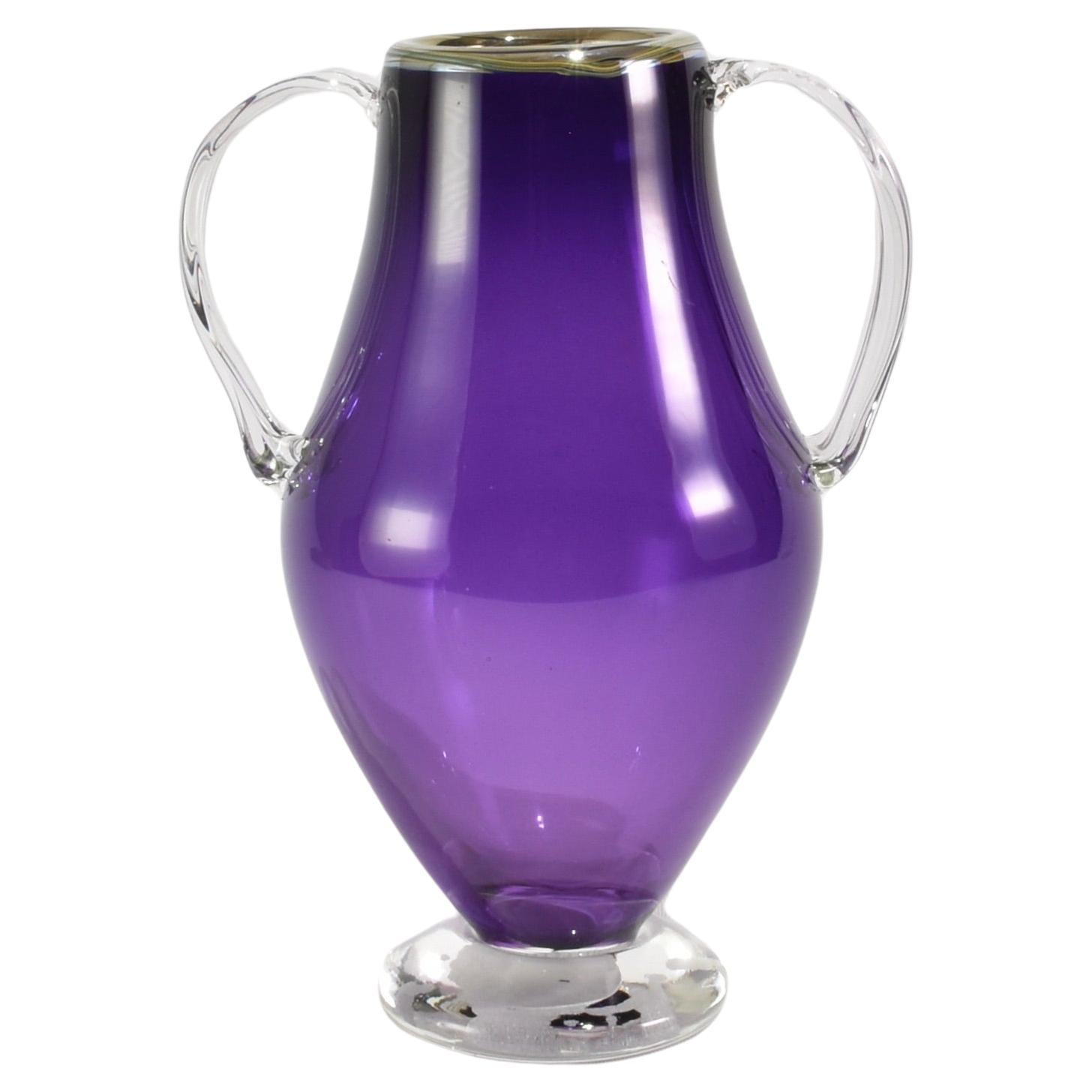 Purple Glass Amphora Vase For Sale