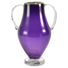 Vintage Purple Glass Amphora Vase