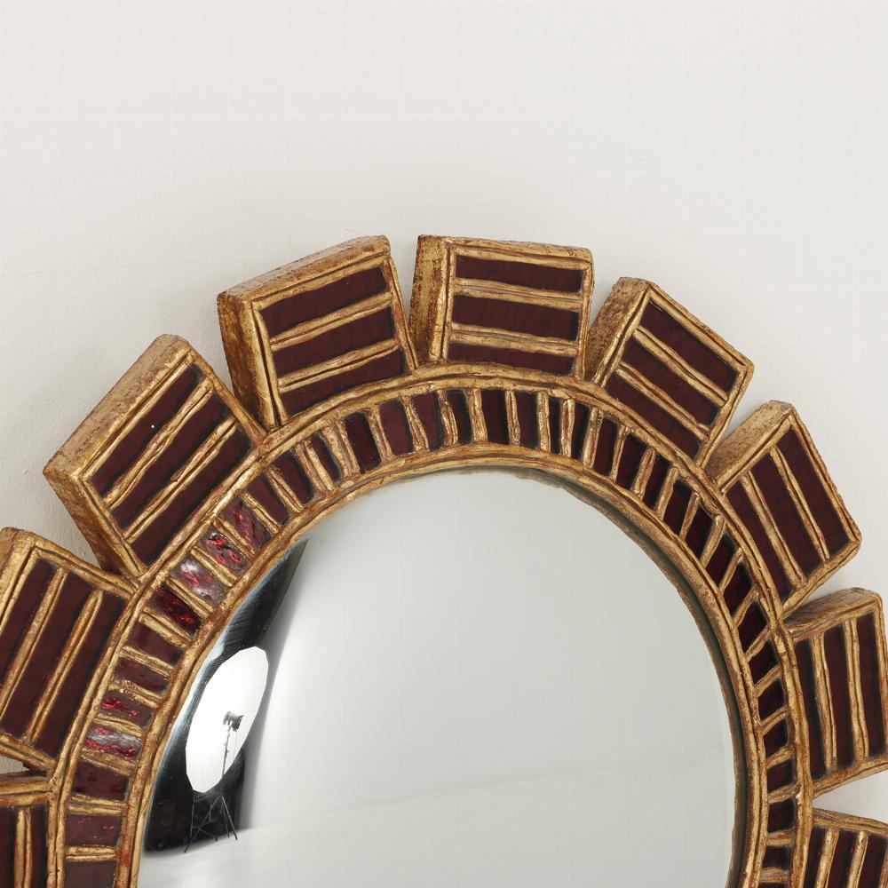 This Purple Glass Convex mirror will add a dramatic 