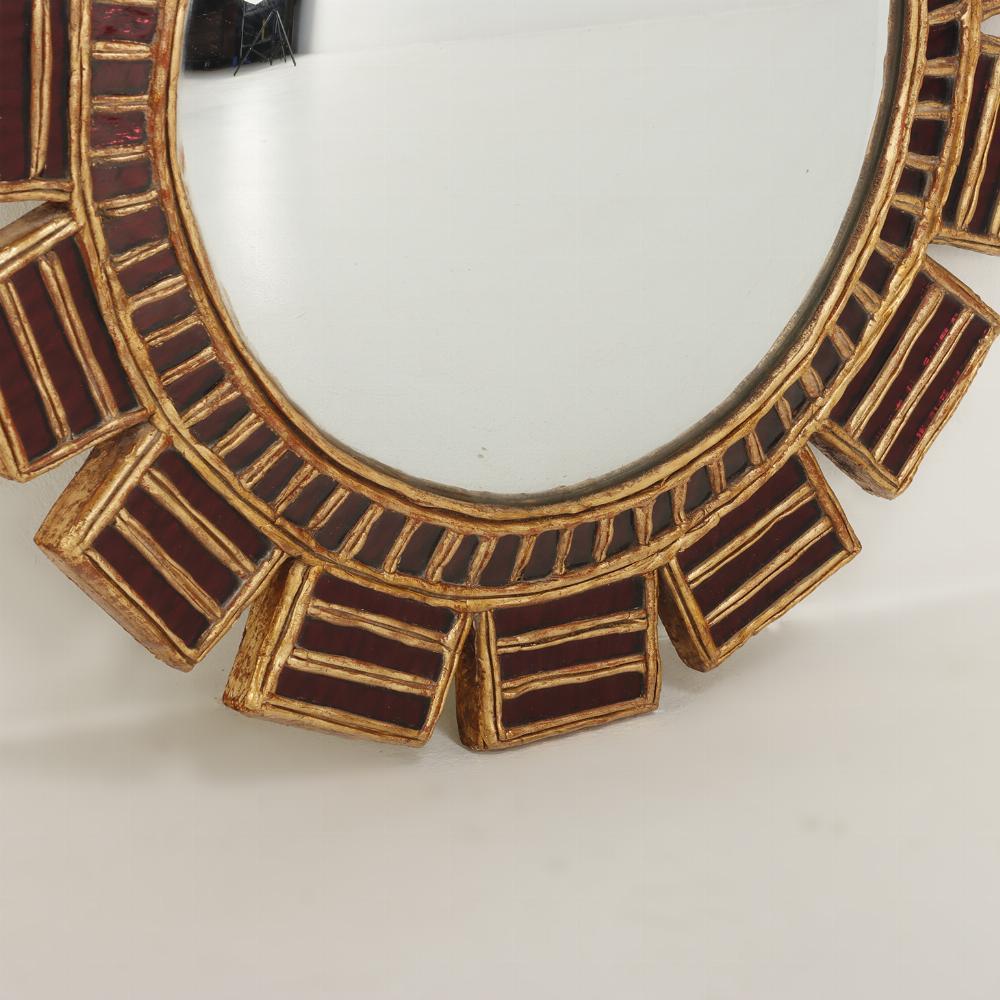 Argentine Purple Glass Convex Mirror in the 