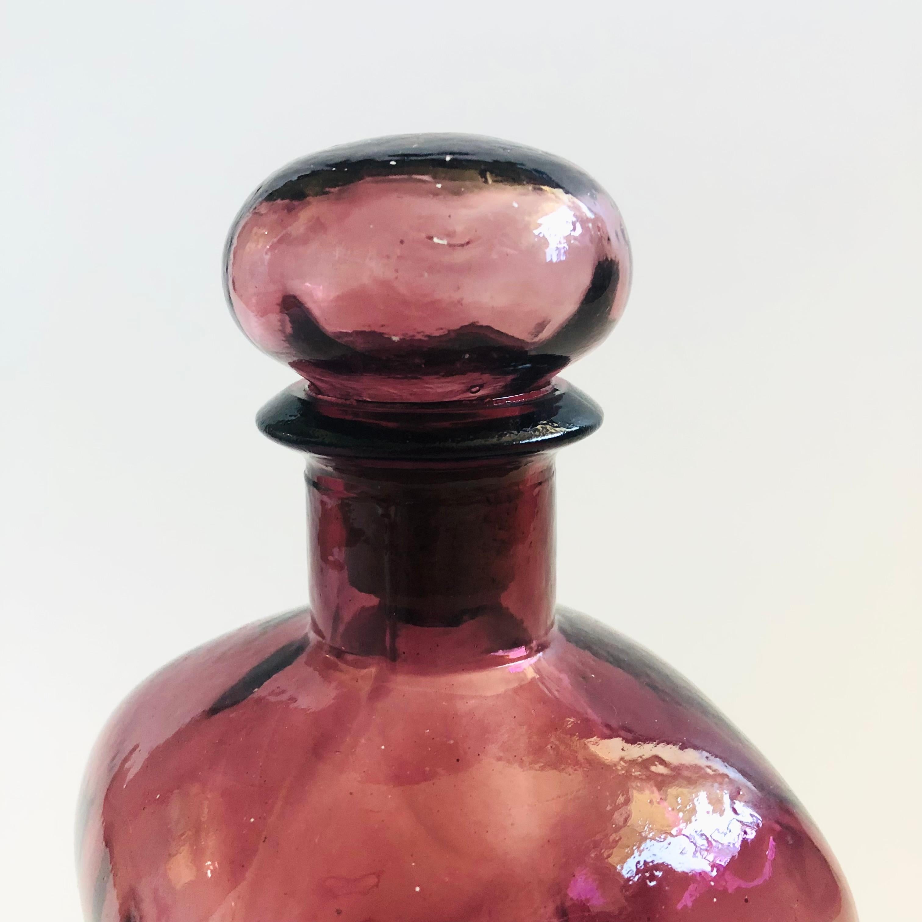 Mid-Century Modern Purple Glass Decanter