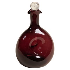 Vintage Purple Glass Decanter with Stopper, 20th Century