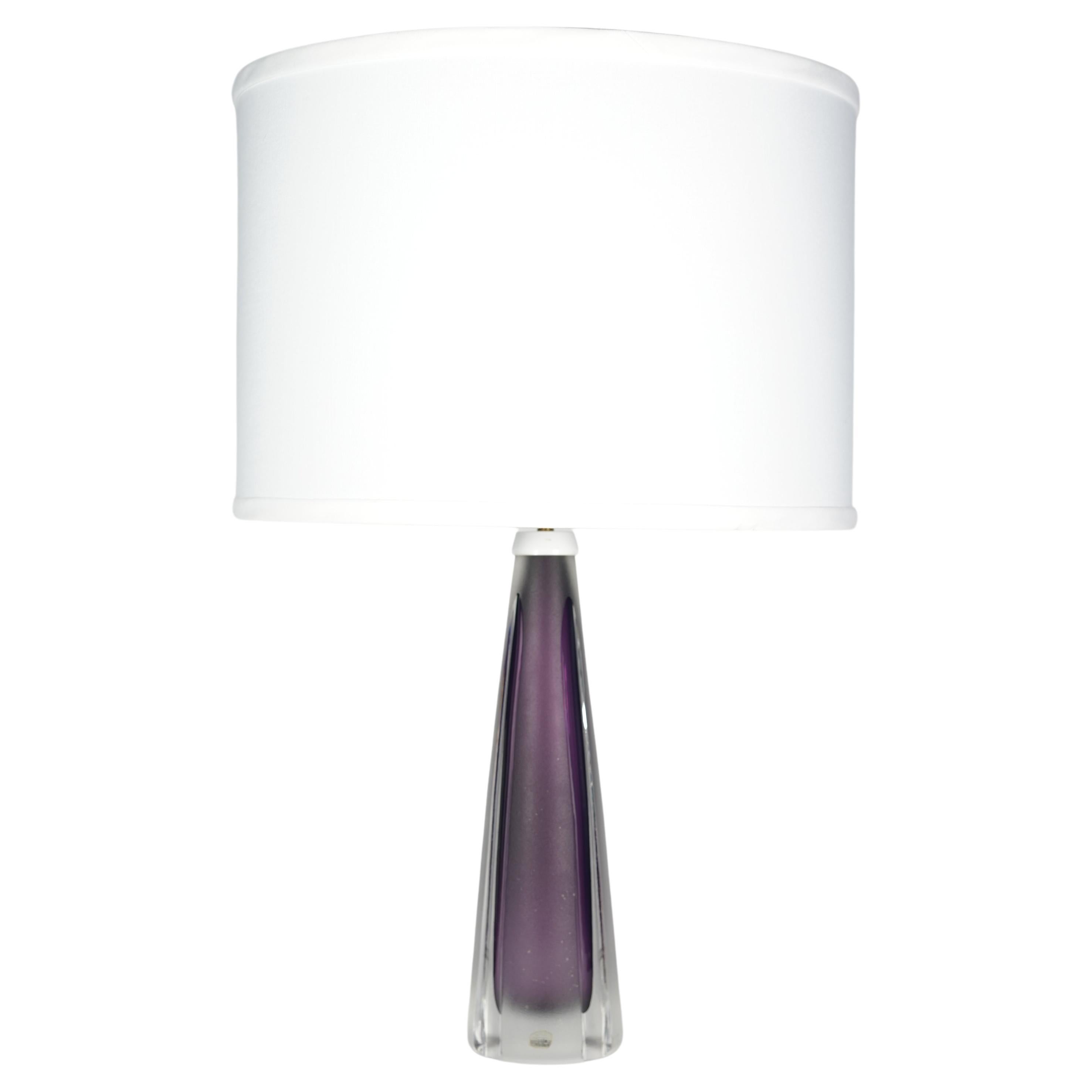 Purple Glass Kosta Lamp, 1970, Sweden