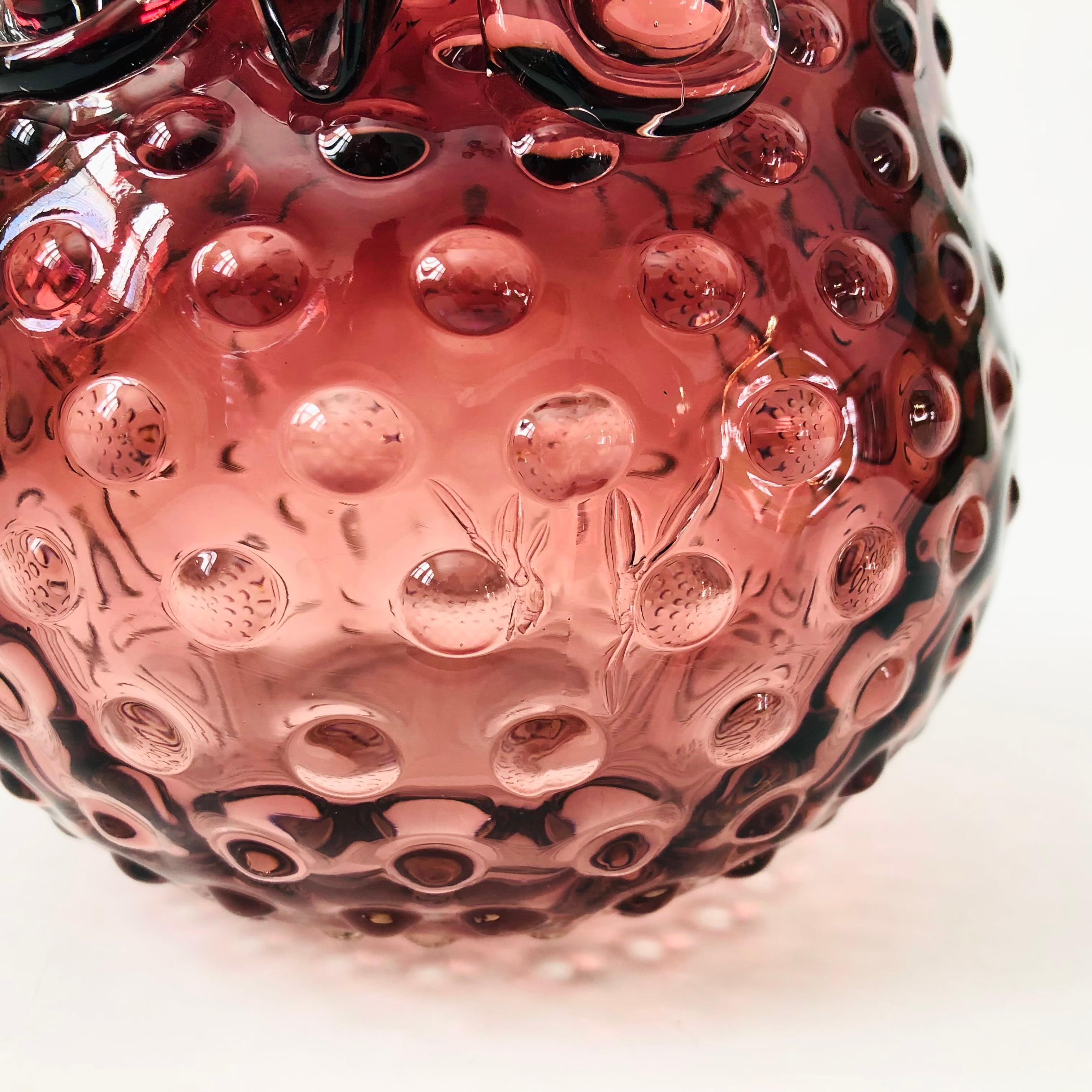 Purple Glass Owl Vase In Good Condition In Vallejo, CA