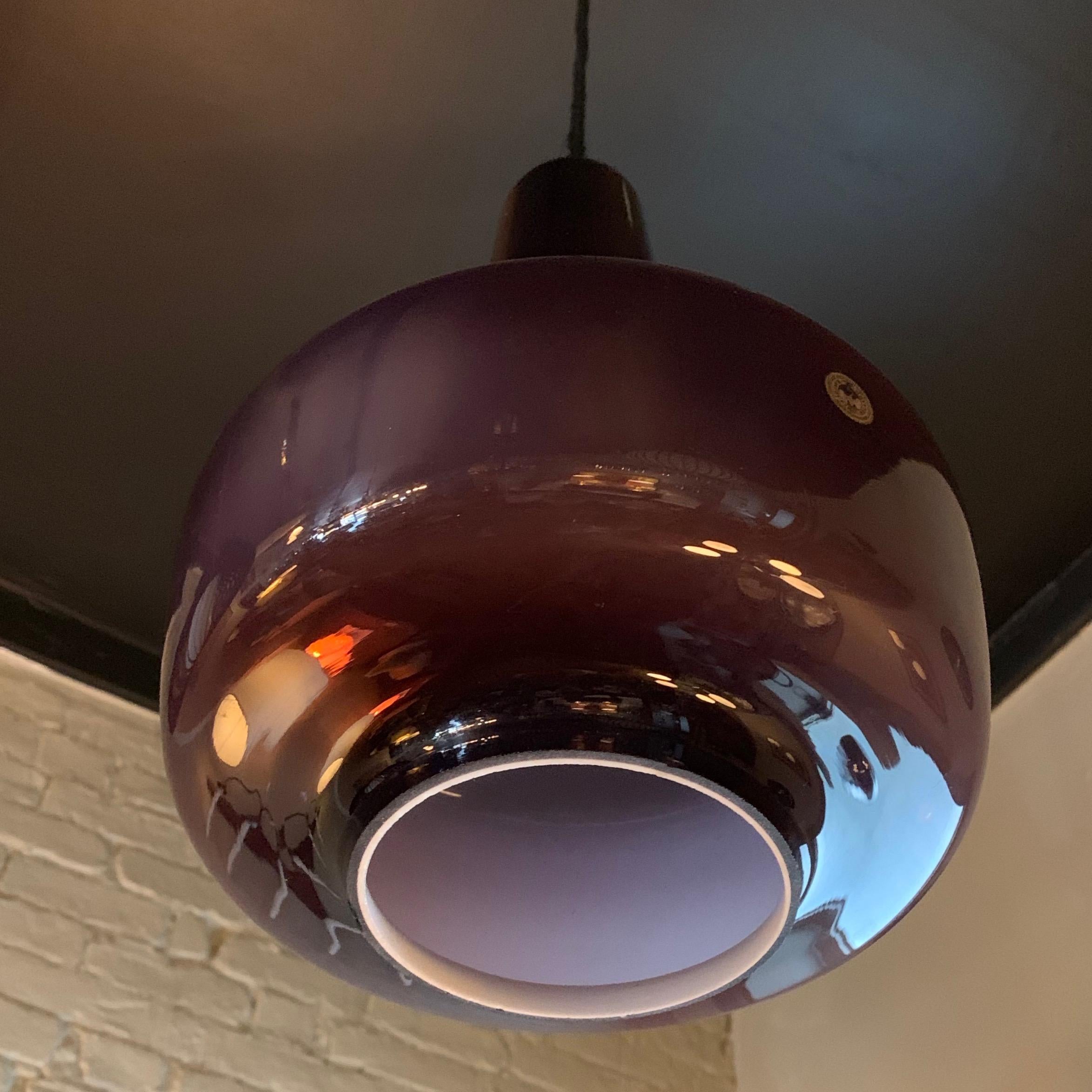 20th Century Purple Glass Pendant Light by Michael Bang for Holmegaard