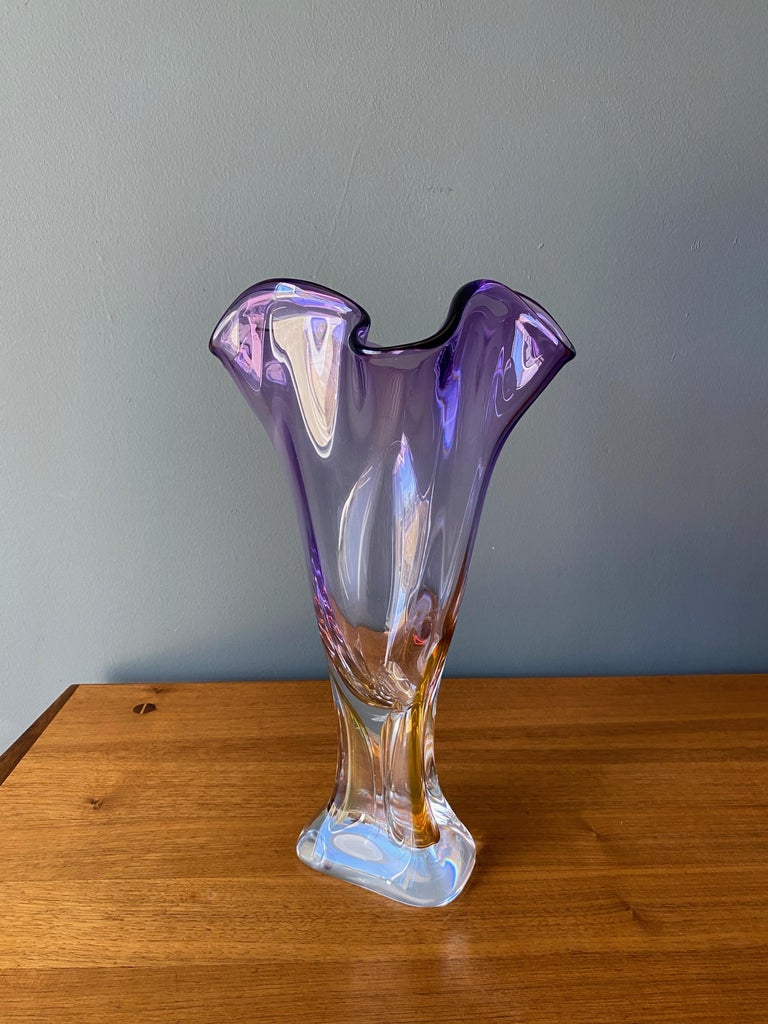 Purple Glass Vase For Sale at 1stDibs