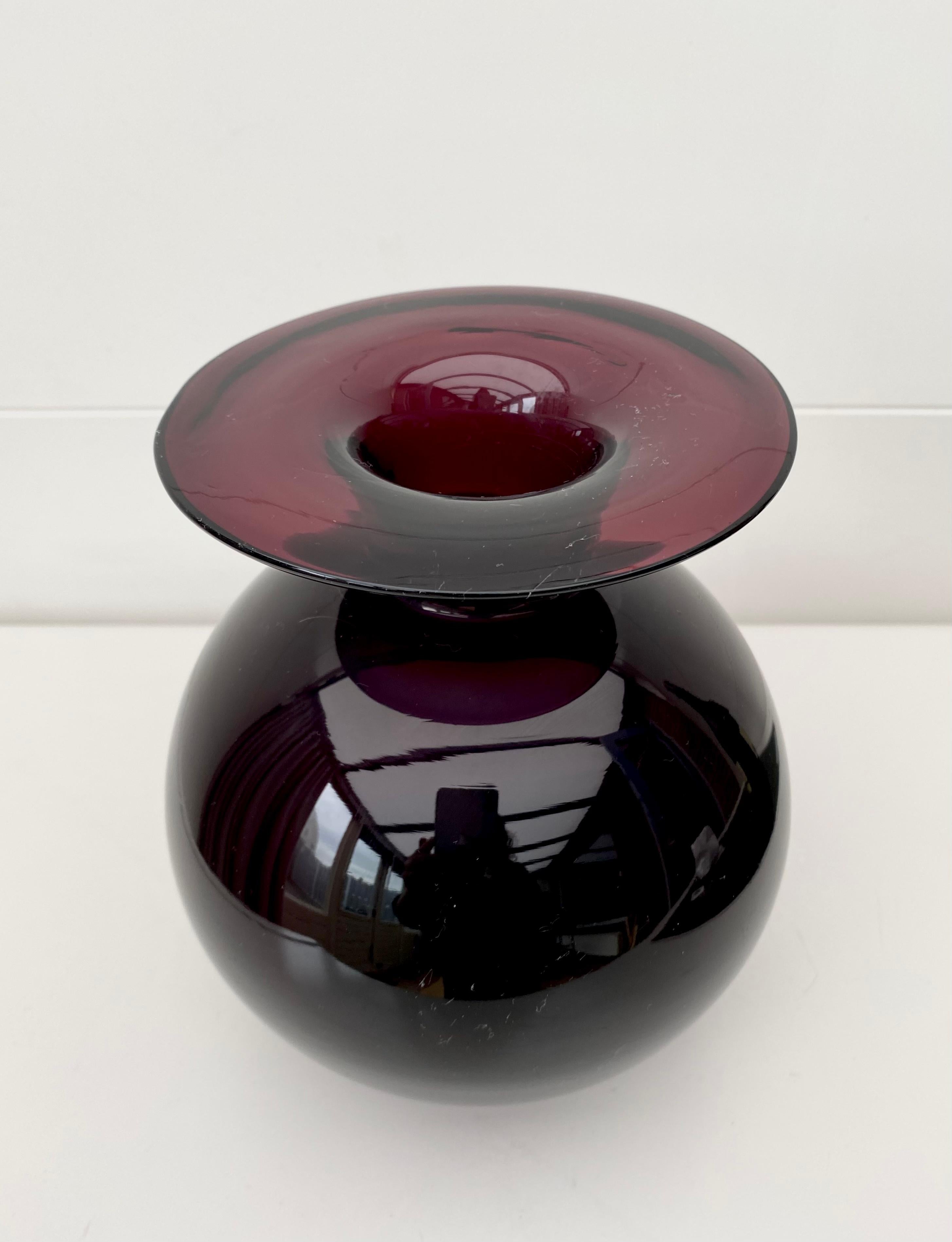 European Purple Glass Vase, In Style of Nanny Still, Ca. 1960s For Sale
