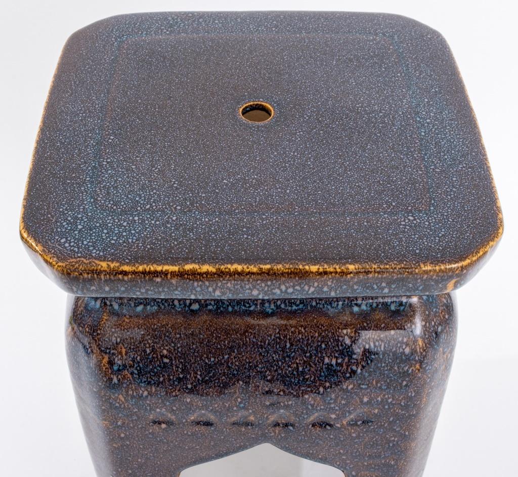 Modern Purple Glazed Ceramic Garden Seats, Pair